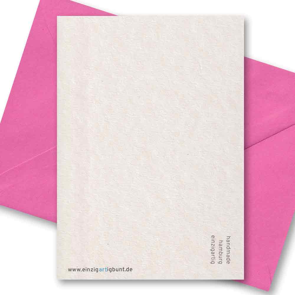 Handgedruckte Postkarte I Biene mit Waben