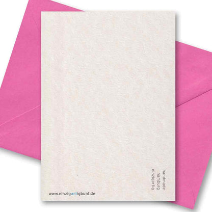 Handgedruckte Postkarte I Biene mit Waben