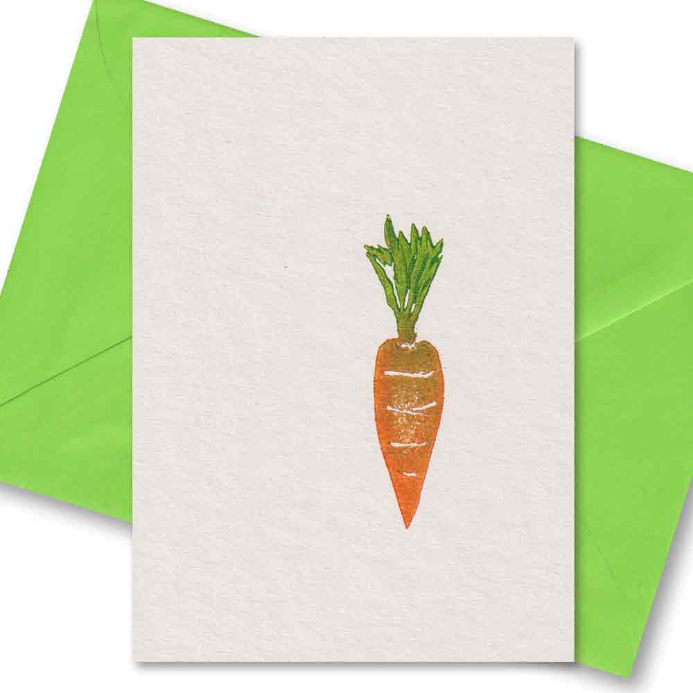 Handgedruckte Postkarte I Postkarten Motive Möhre