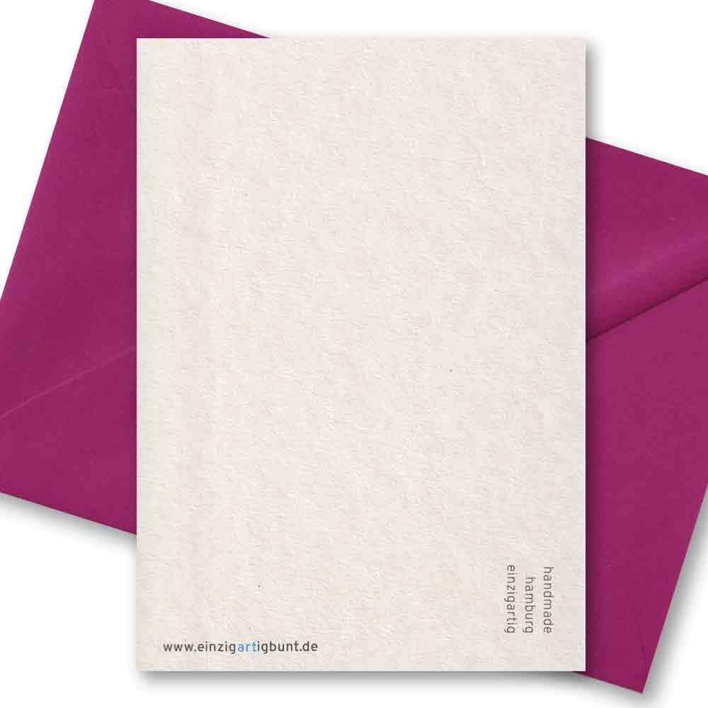 Handgedruckte Postkarte I Rosenstrauß