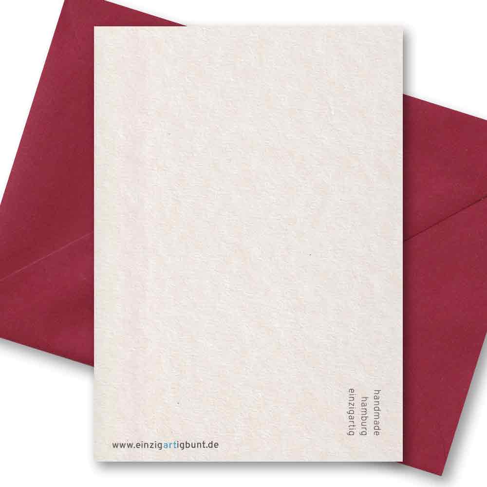 Handgedruckte Postkarte I Rose