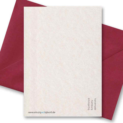Handgedruckte Postkarte I Rose