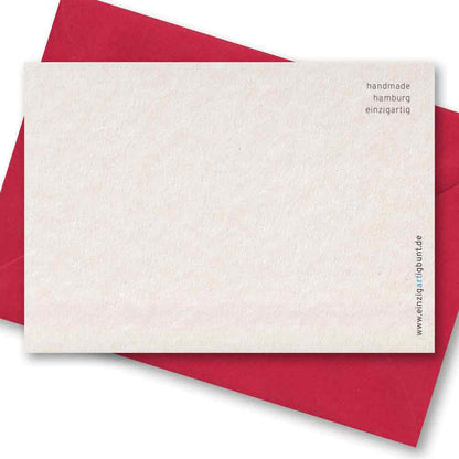 Handgedruckte Postkarte I Herzluftballon herzlichen Glückwunsch