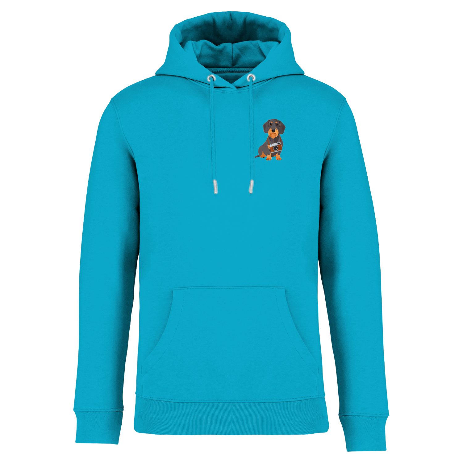 Bio Hoodie mit Dackel-Motiv Kamera | einzigartigbunt