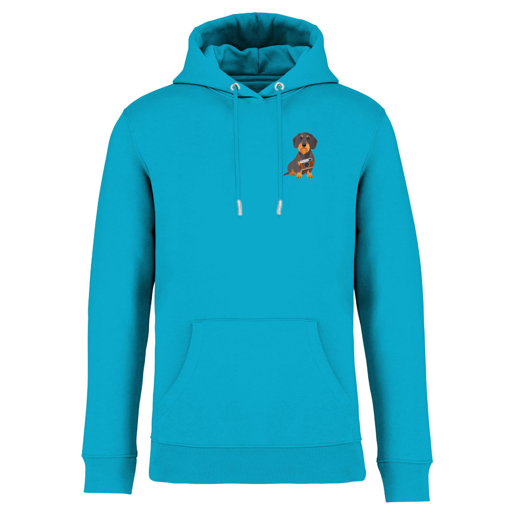 Bio Hoodie mit Dackel-Motiv Kamera | einzigartigbunt