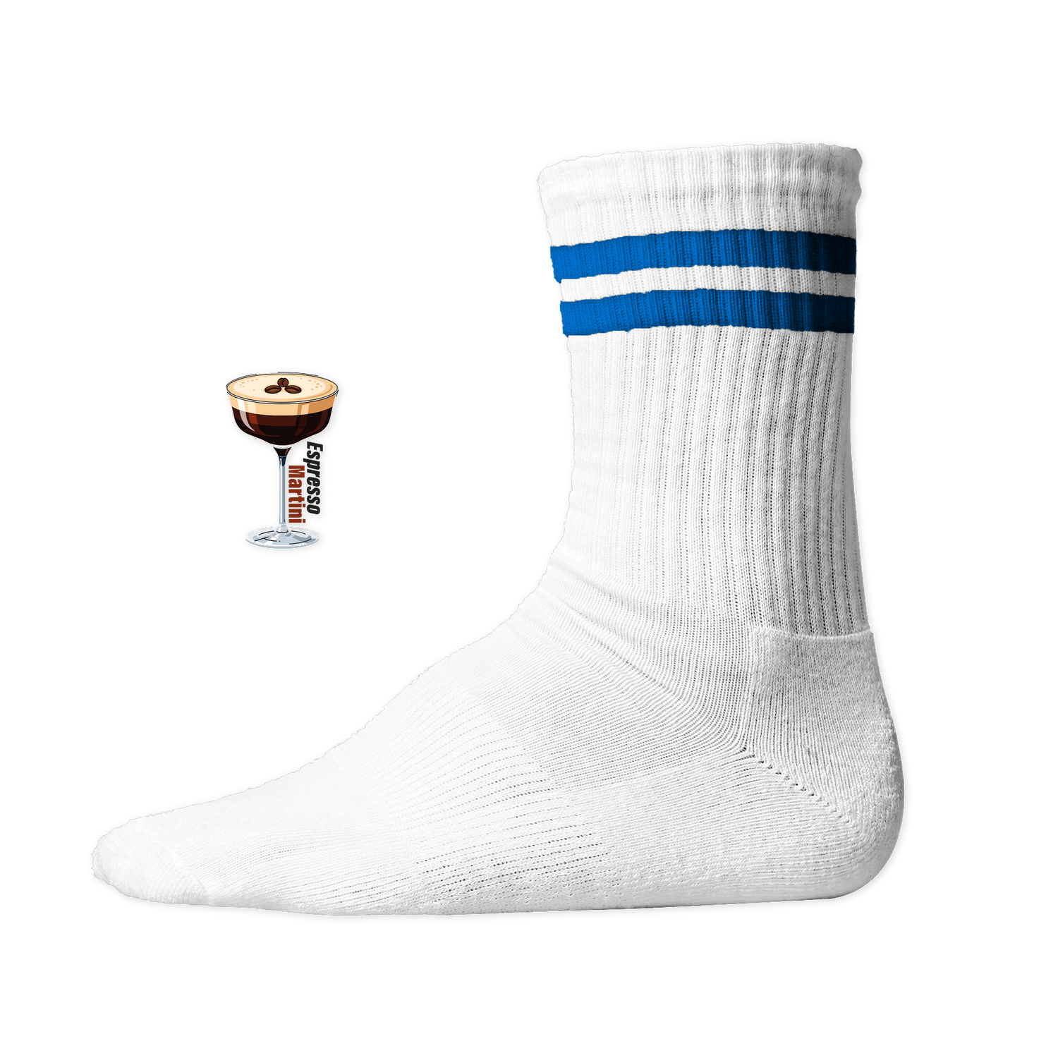 Espresso Martini Socken mit Blue Stripes