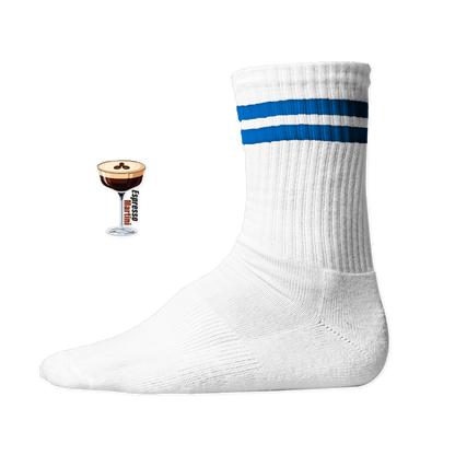 Espresso Martini Socken mit Blue Stripes