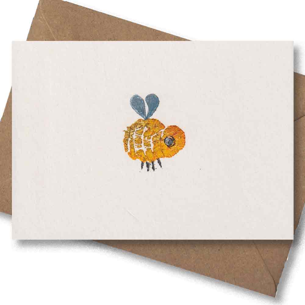 Handgedruckte Postkarte I Hummel