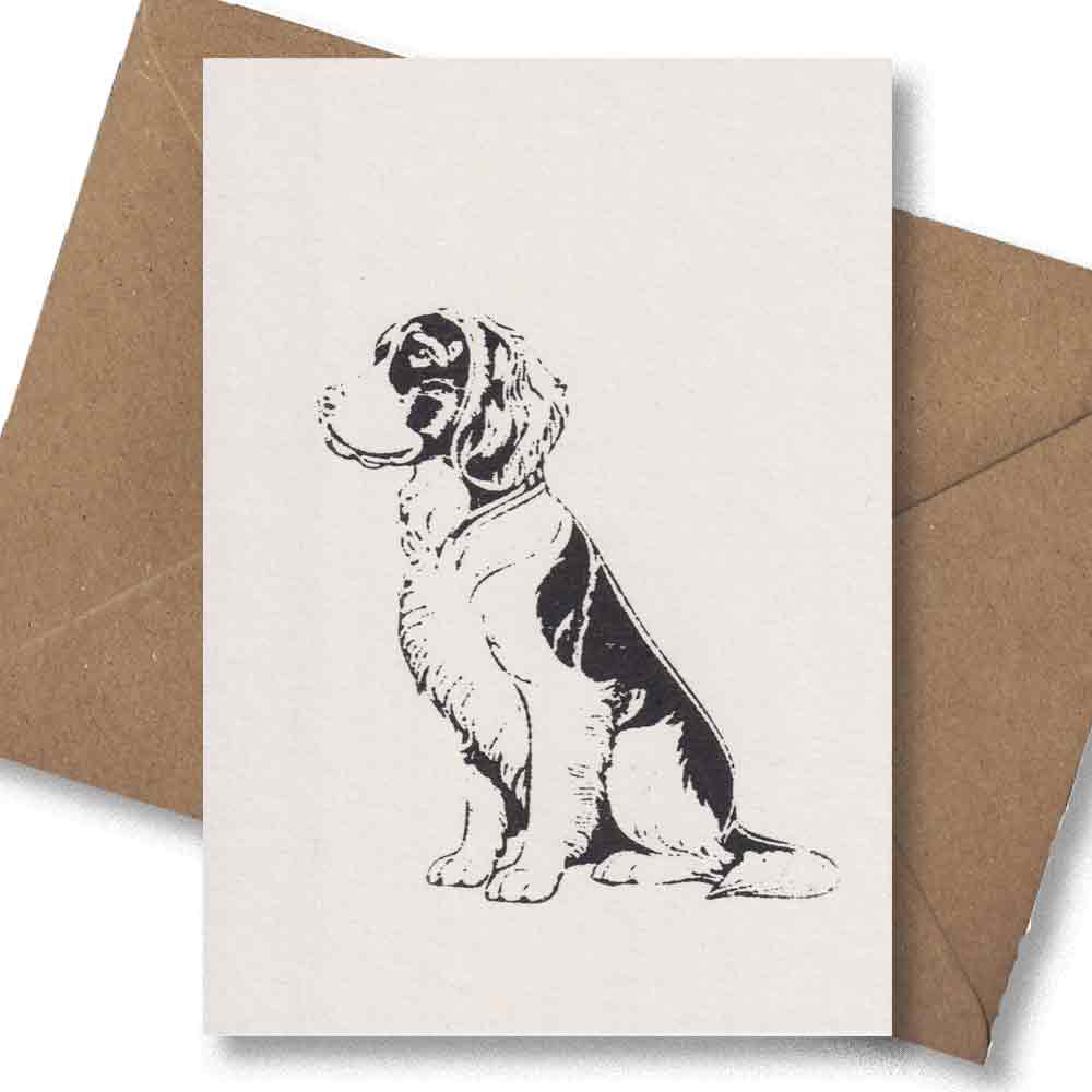 Handgedruckte Postkarte I Hund Labrador