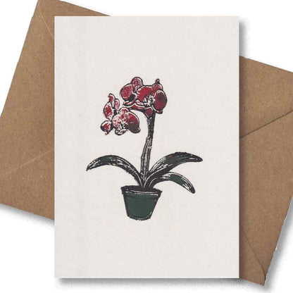 Handgedruckte Postkarte I Orchidee