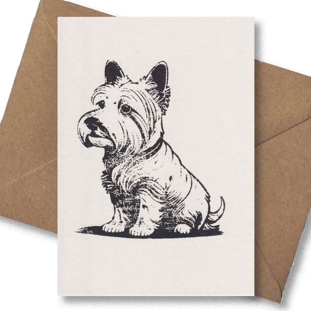 Handgedruckte Postkarte I Westi I West Highland Terrier 🐶