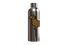 Silberne Edelstahl-Thermosflasche (550ml) mit modernem Leo-Look Dackel-Motiv. Auslaufsicher und doppelwandig isoliert von einzigartigbunt.