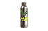 Silberne Thermosflasche aus Edelstahl mit einem Palmen- und Sand-Motiv von einzigartigbunt.